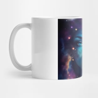 Beautiful Fantasy Female Nebula Face Mug